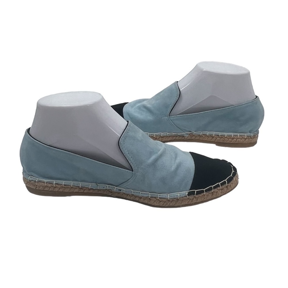 Zara Trafaluc Blue Cap Toe Espadrille Flats Size 37 Women’s